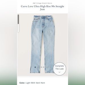 Abercrombie & Fitch Curve Love Ultra High Rise 90s Straight Jean